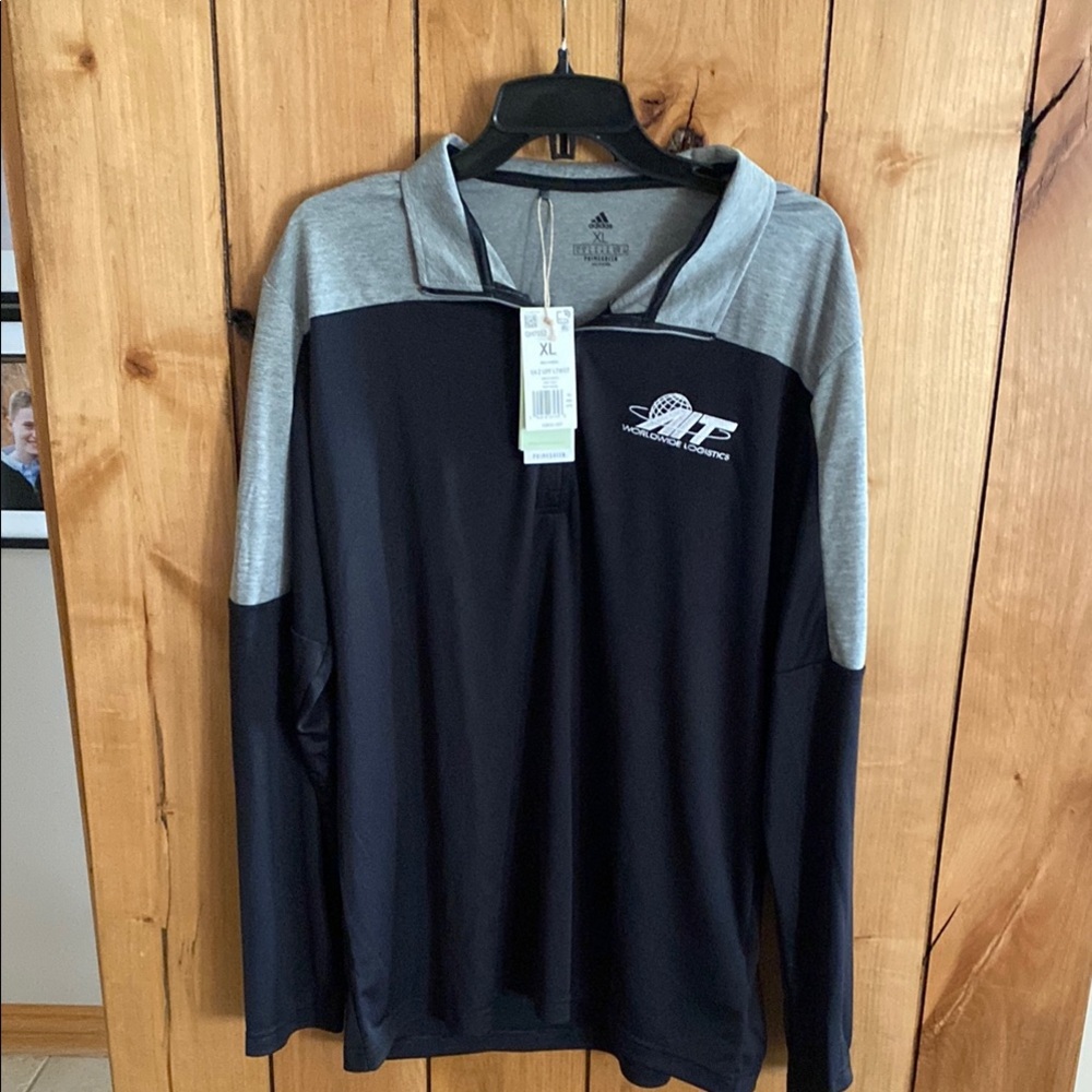 Adidas Black and Gray Long Sleeve Shirt